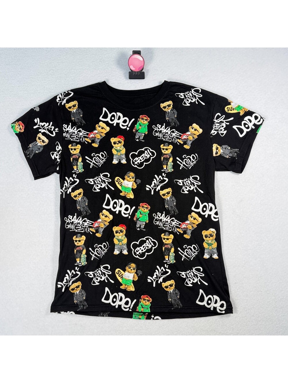 Fresh Laundry Dope Teddy Bear Graffiti Graphic Youth Large